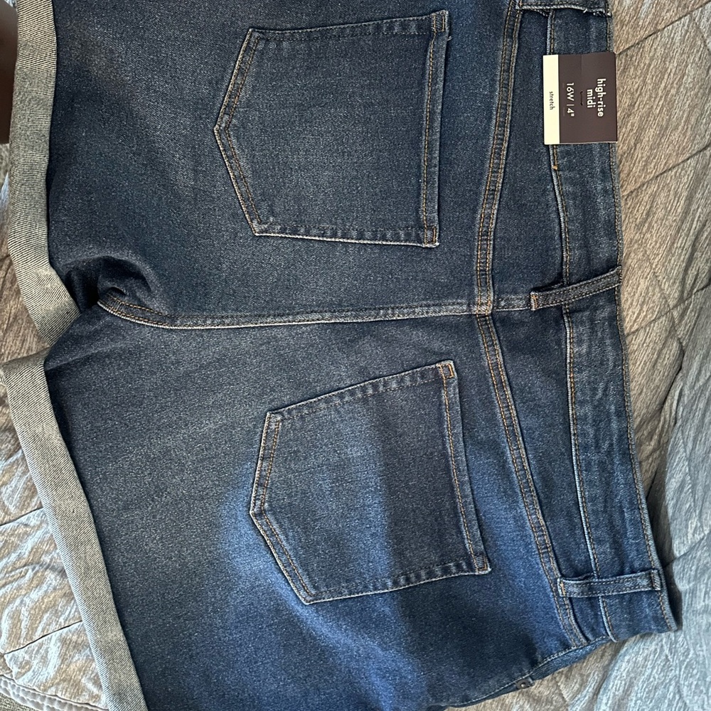 Jean shorts , blue , with tag , size 16W